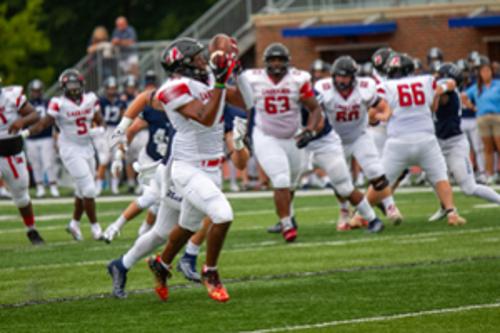 Student playing football